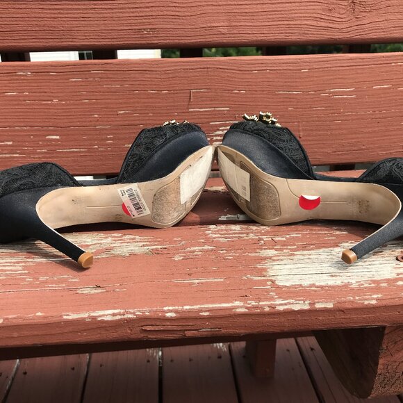 Gothic Lolita Victorian Lace & Rhinestones Stiletto Shoes US 6 - Picture 8 of 8